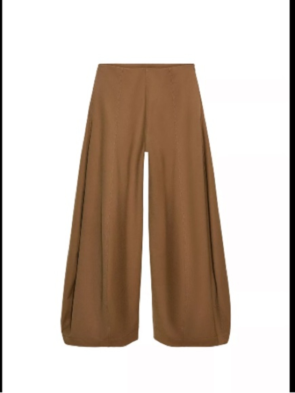 Zara ZW Collection Volume Wide Leg Pants - Caramel